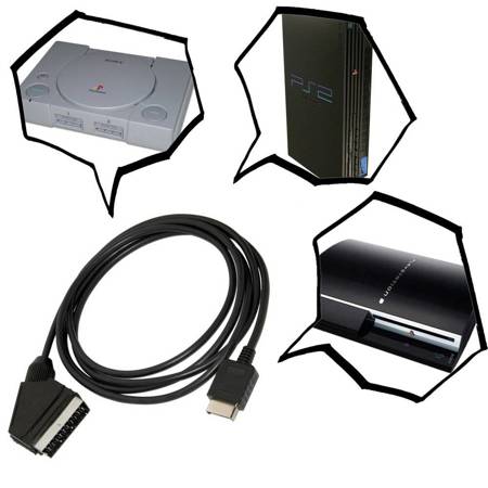 Kabel Real RGB Scart PAL do Playstation PS1 PS2