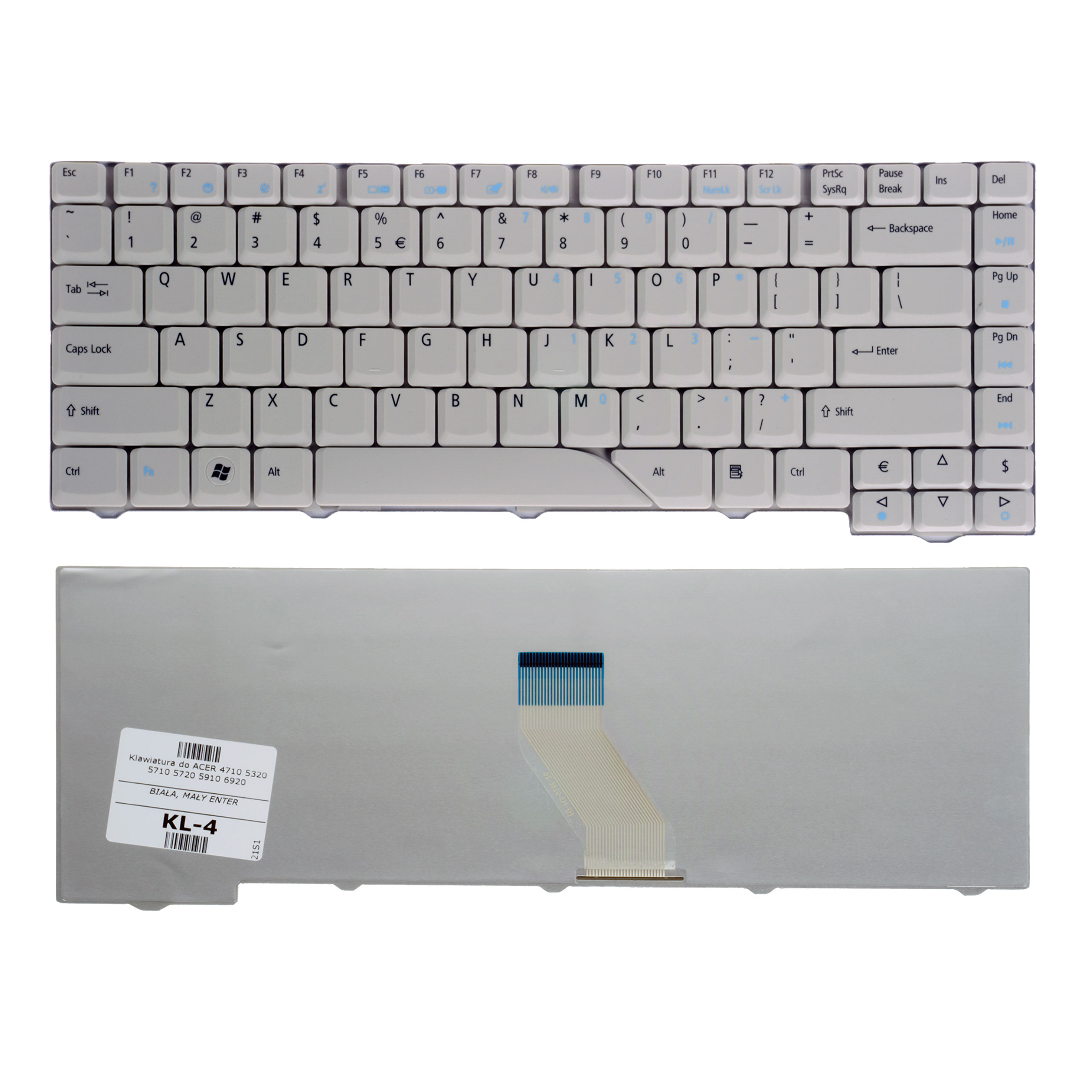 Replacement laptop keyboard ACER 4710 5320 5710 5720 5910 6920 6935 (WHITE)