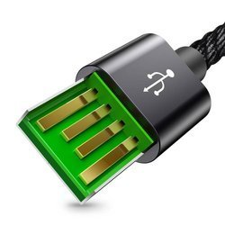 Baseus wytrzymały nylonowy kabel przewód USB / USB Typ C QC3.0 5A 1m czarny (CATKC-A01)